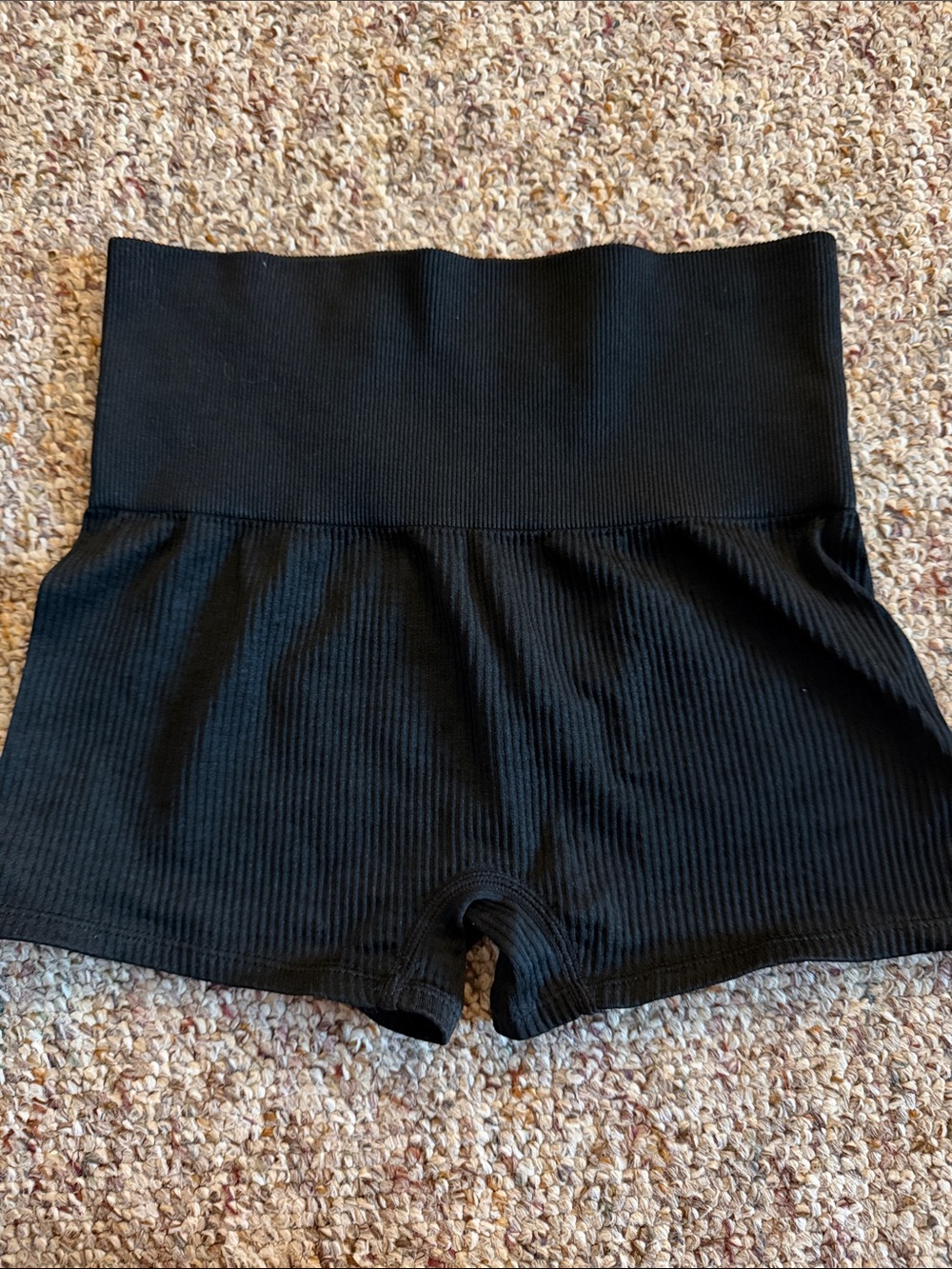 Colsie Black High-Waist Ribbed Shorts